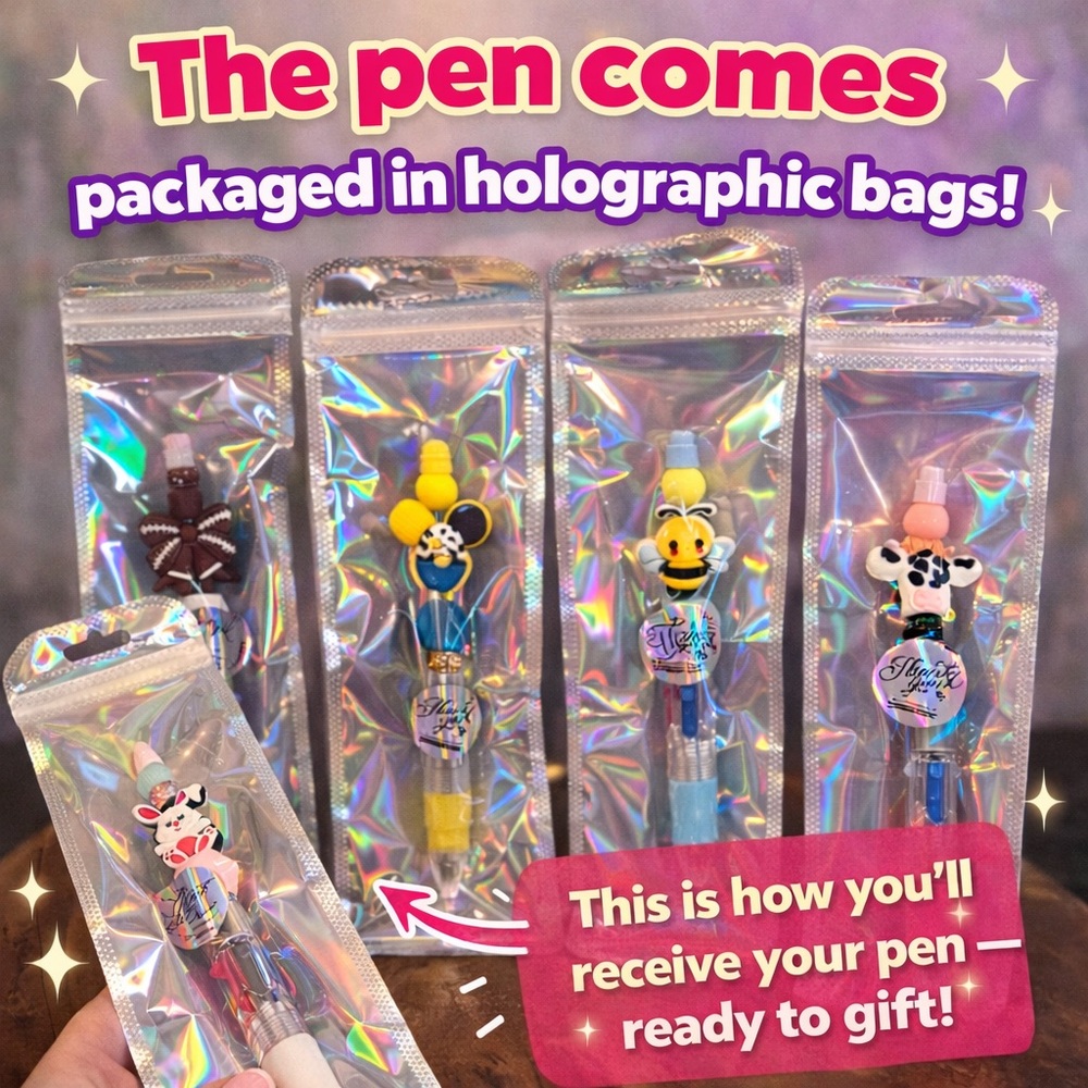 Colorful Handmade Beaded Multi-Color Ink Pen 🖊️💕 - Picture 7 of 7